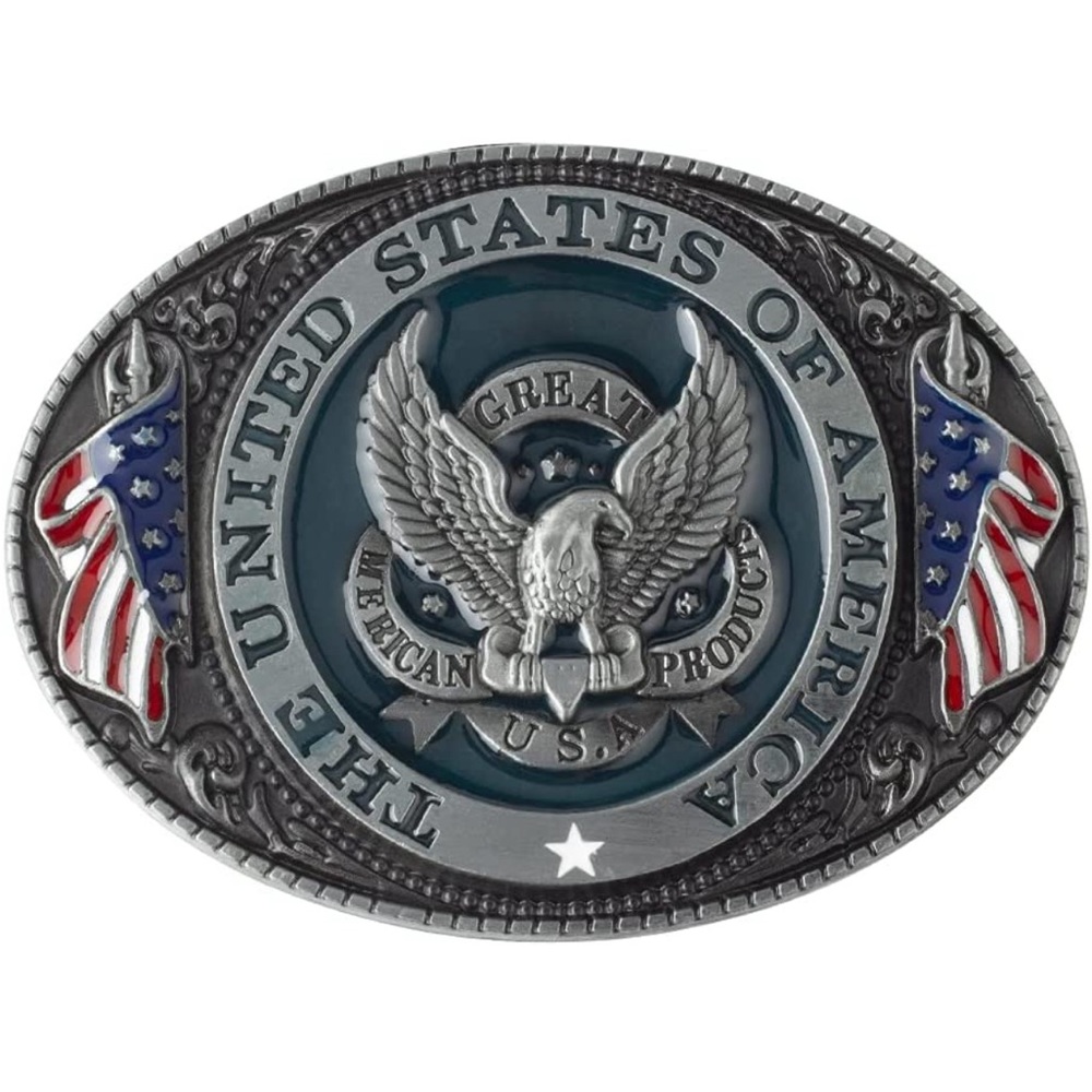 Buckle Rage Belt Buckle Oval Eagle "The United States of America"